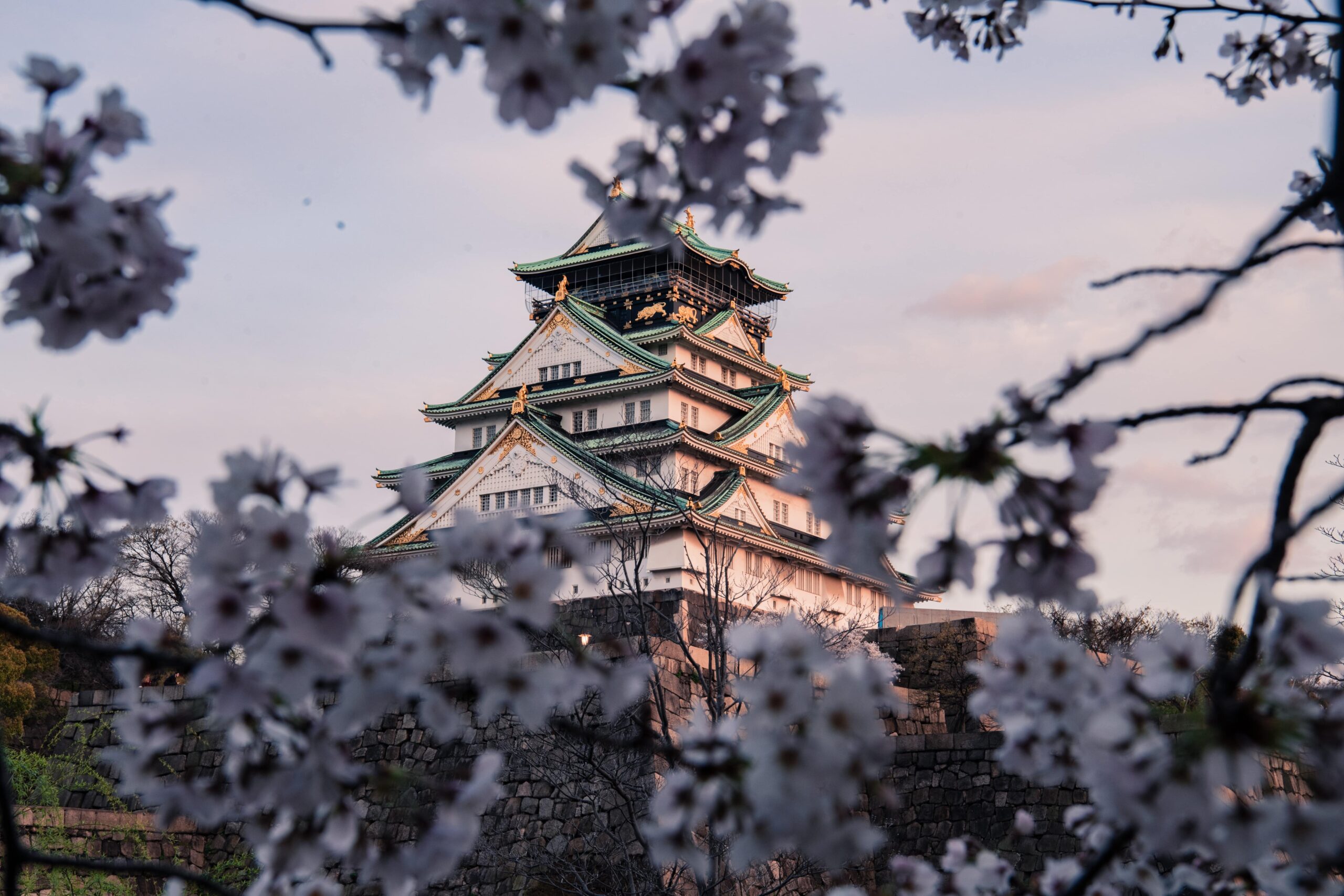 castillo de Osaka en Japón