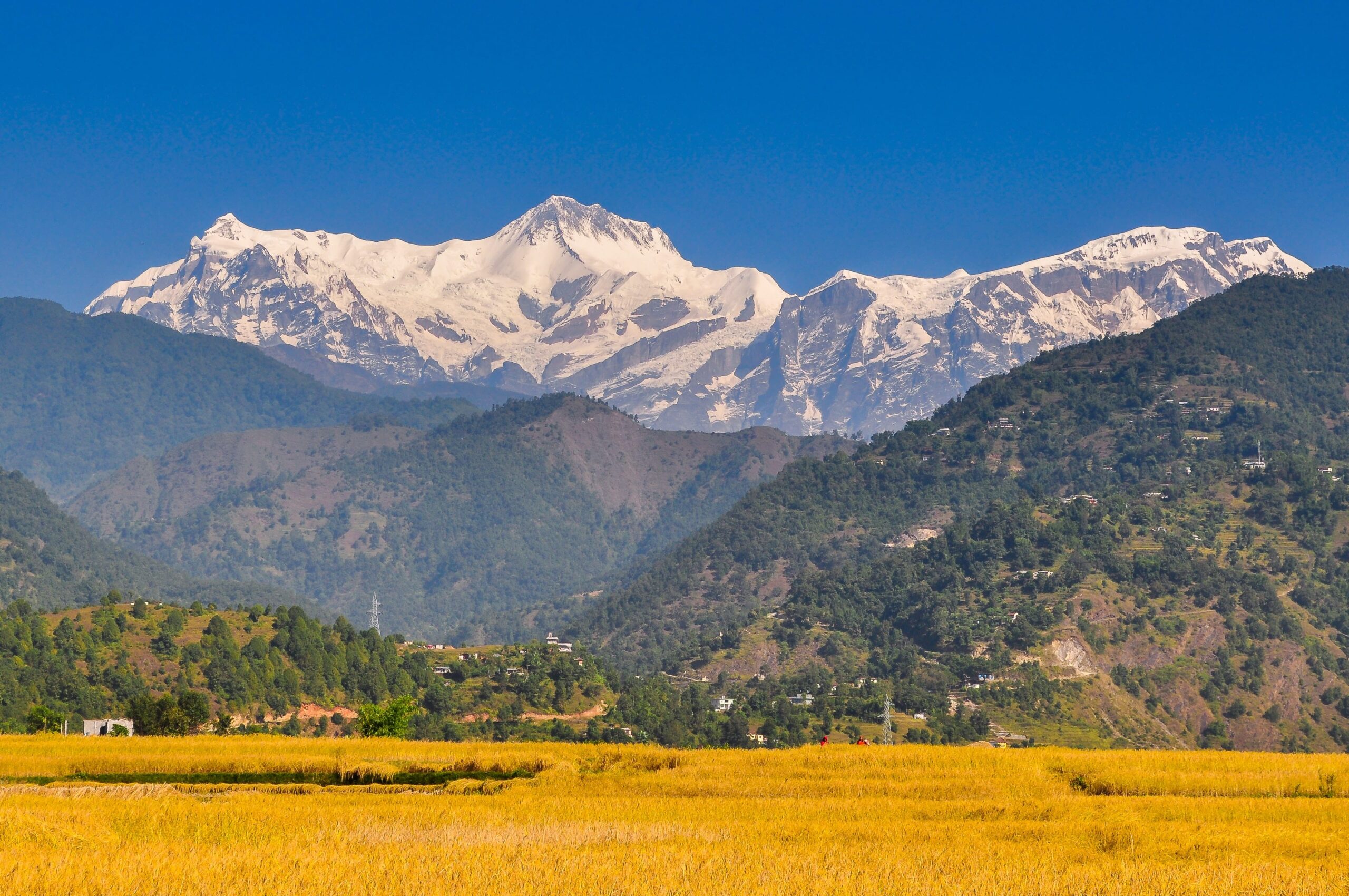 paisaje de Nepal con montañas