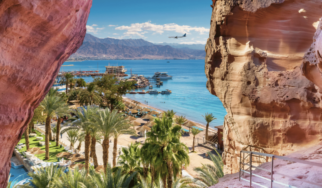 vistas de Aqaba en el Mar Rojo de Jordania