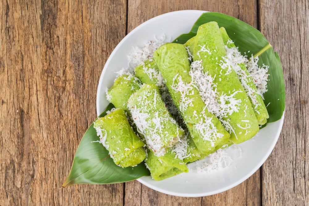 dadar gulung postre típico de indonesia