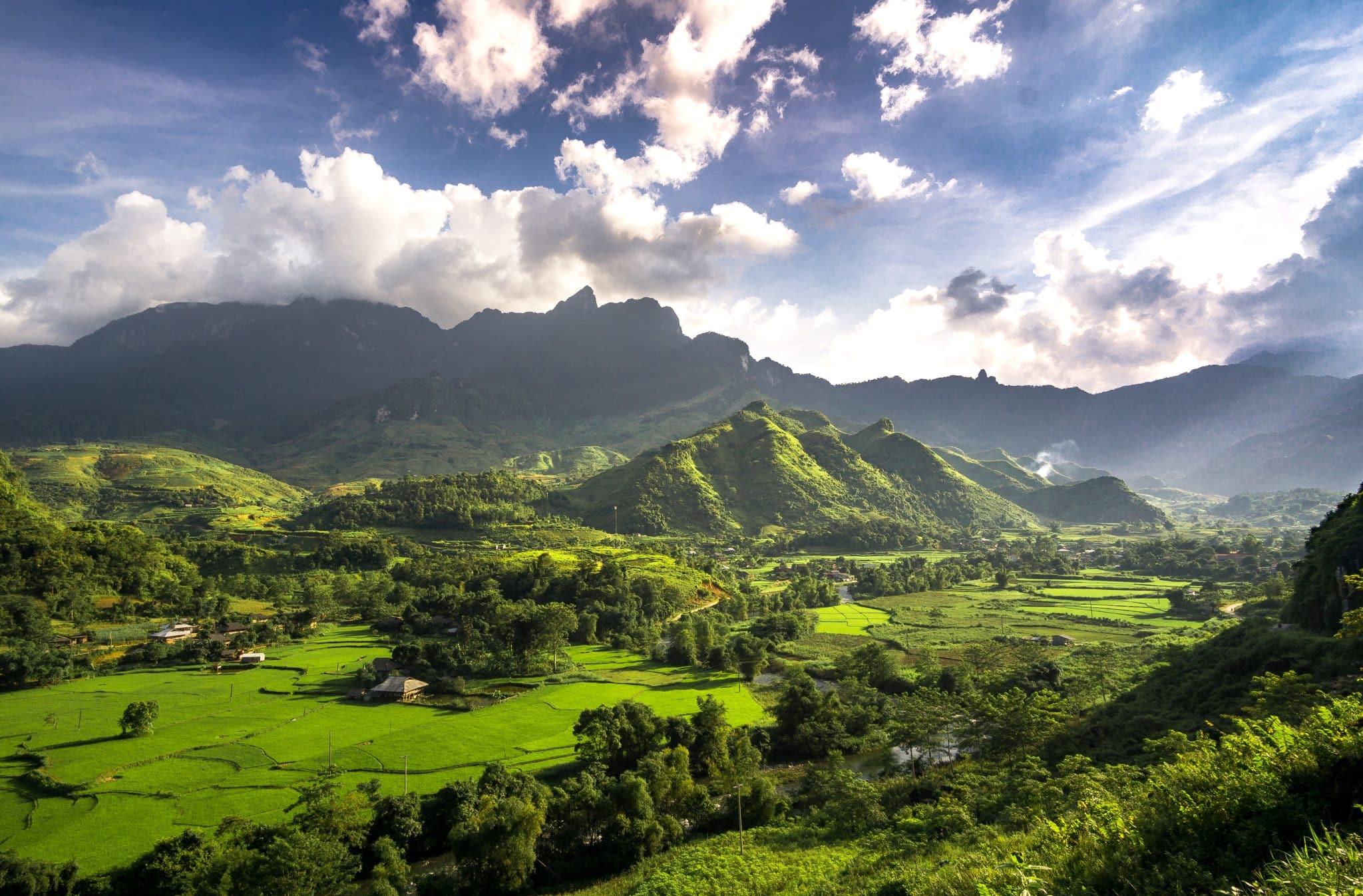 paisaje verde de Ha Giang en Vietnam