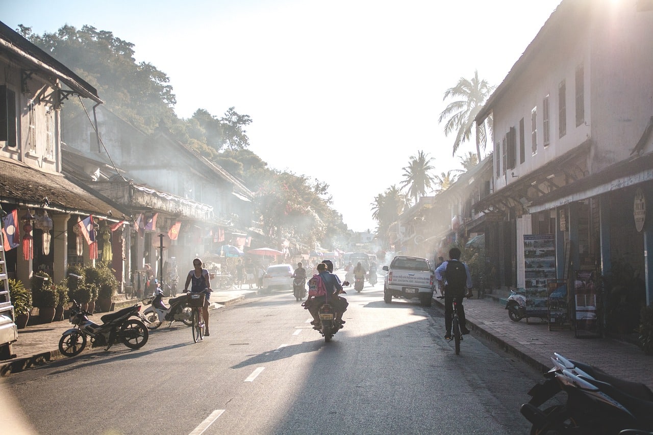 Calle de Luang Prabang en Laos