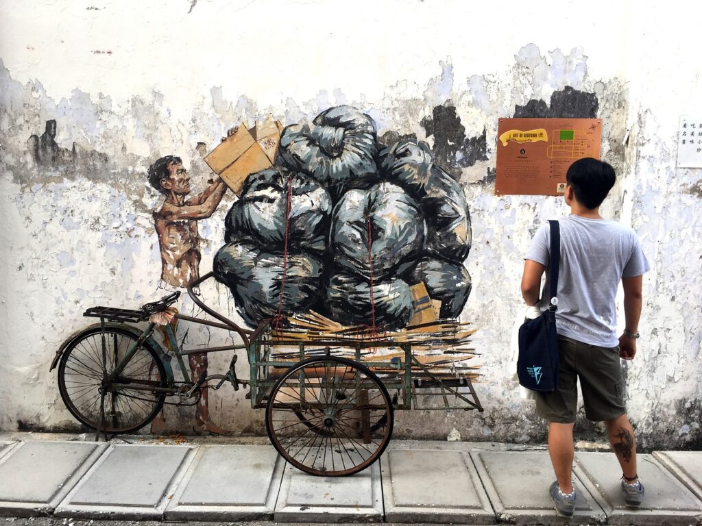 arte callejero en la ciudad de ipoh en malasia