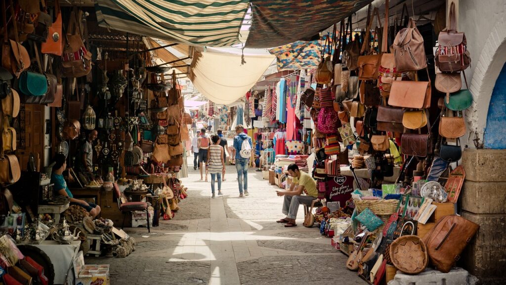 bazar en la medina en Marruecos