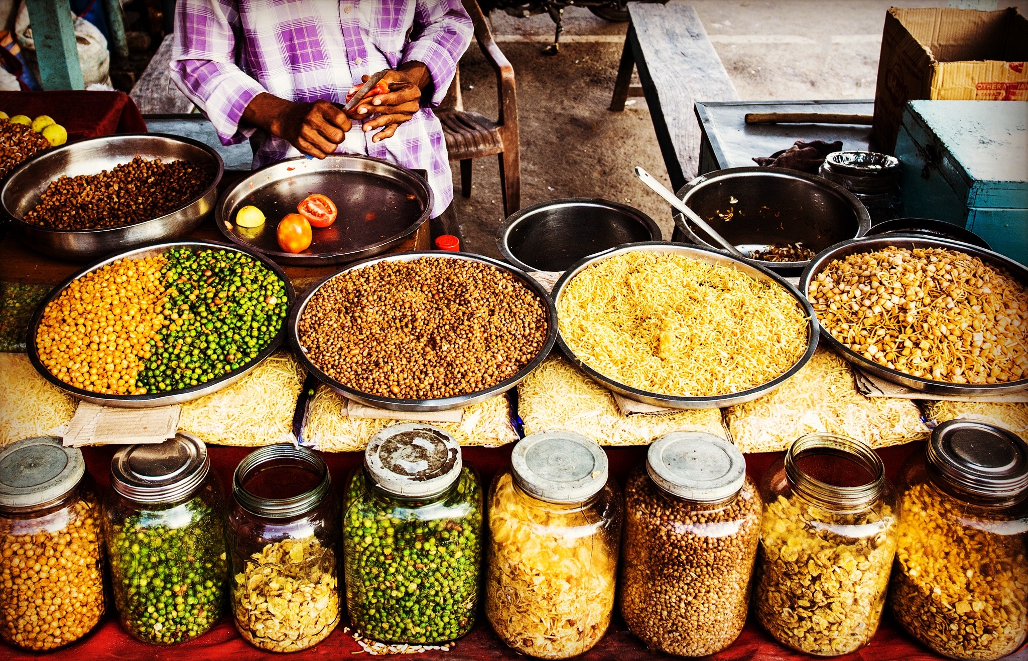 tienda de especias en la India