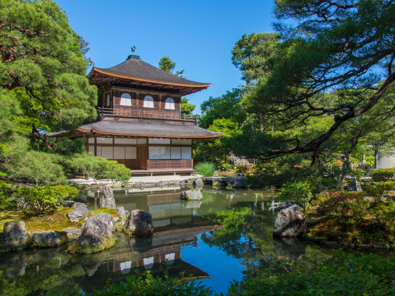 Templo de Ginkaku-ji en Kioto, Japón